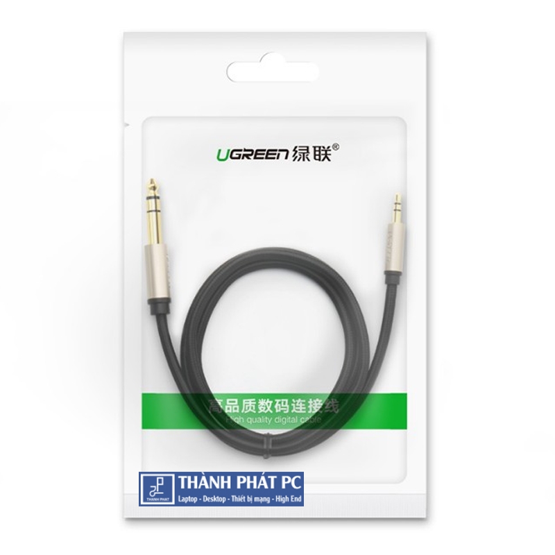 Cáp âm thanh Audio 3.5mm to 6.5mm dài 3m Ugreen 40805