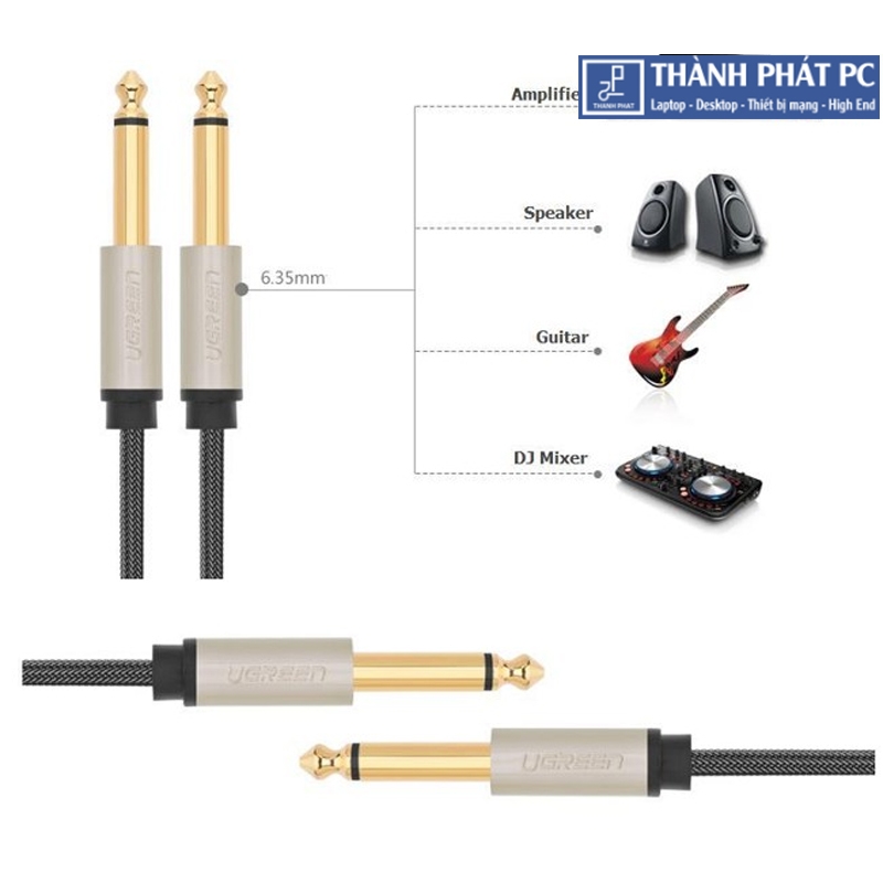 Cáp Audio 6.5mm bọc dù mạ vàng dài 1m Ugreen 10636