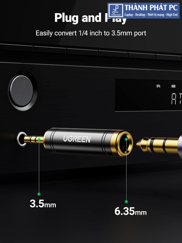 Đầu chuyển đổi 3.5mm dương sang 6.35/6.5mm âm Ugreen 60711