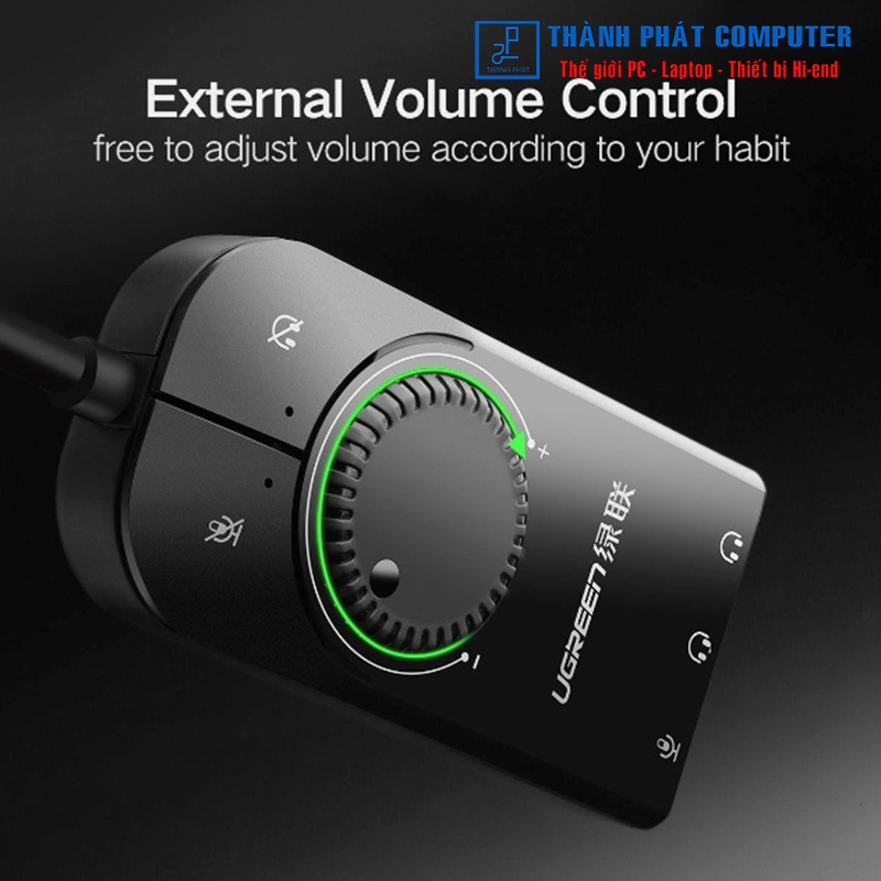 Card Sound USB 2.0 có điều khiển volume Mic&Loa Ugreen 40964