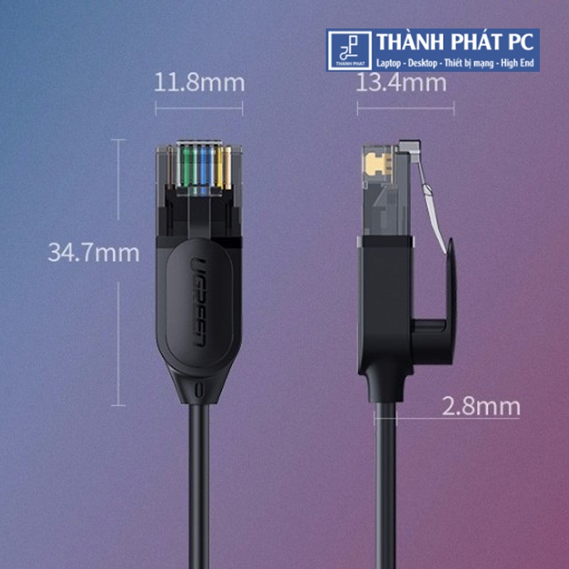 Cáp mạng đúc sẵn Slim Cat6a 10Gbps dài 2m Ugreen 70334