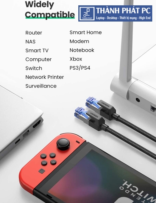 Cáp mạng Cat8 đúc sẵn bọc dù dài 3m Ugreen 80432