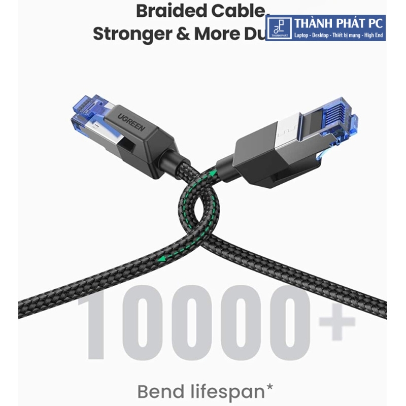 Cáp mạng Cat8 đúc sẵn bọc dù dài 3m Ugreen 80432