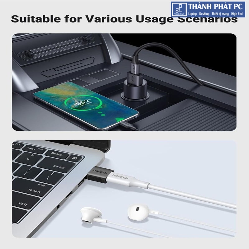 Đầu chuyển đổi USB-A sang USB-C 10Gbps Ugreen 45275 (2 chiếc)