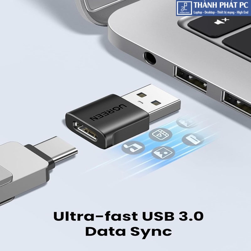 Đầu chuyển đổi USB-A sang USB-C 10Gbps Ugreen 45275 (2 chiếc)