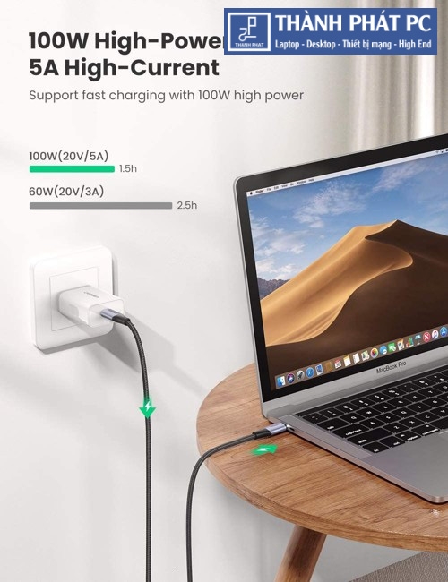 Cáp Type-C 3.2 Gen2 Thunderbolt dài 1m Ugreen 80150