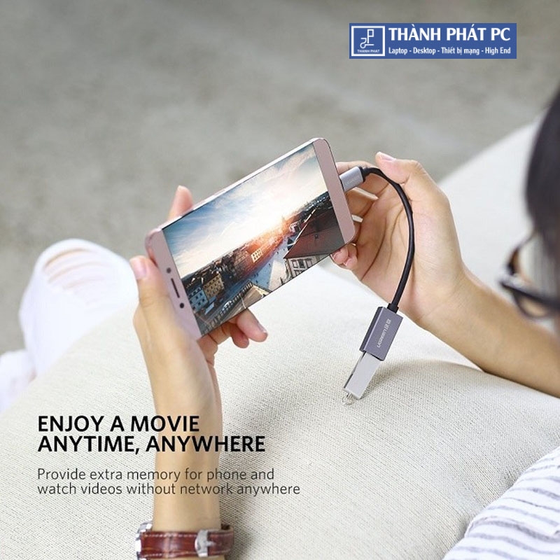 Cáp OTG USB Type-C vỏ nhôm dài 10cm Ugreen 30646