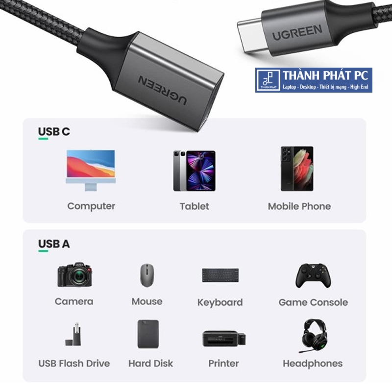 Cáp OTG USB Type-C to USB 3.0 Ugreen 15305