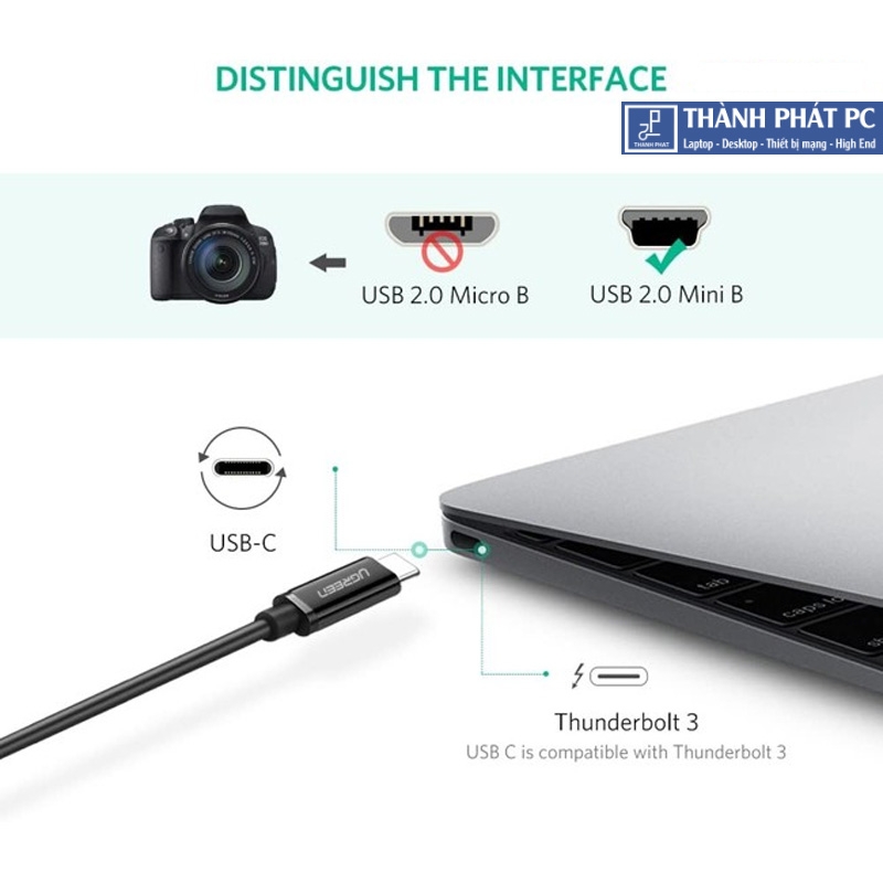 Cáp sạc USB Type-C to Mini USB dài 1m Ugreen 50445