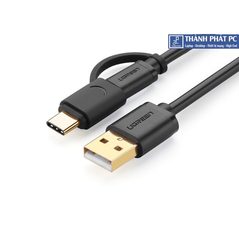 Cáp USB ra Micro USB và Type-C dài 1.5m Ugreen 30177