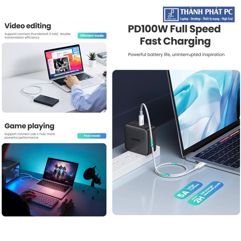 Cáp Type-C USB4 GEN3 Thunderbolt dài 0.8m Ugreen 40113