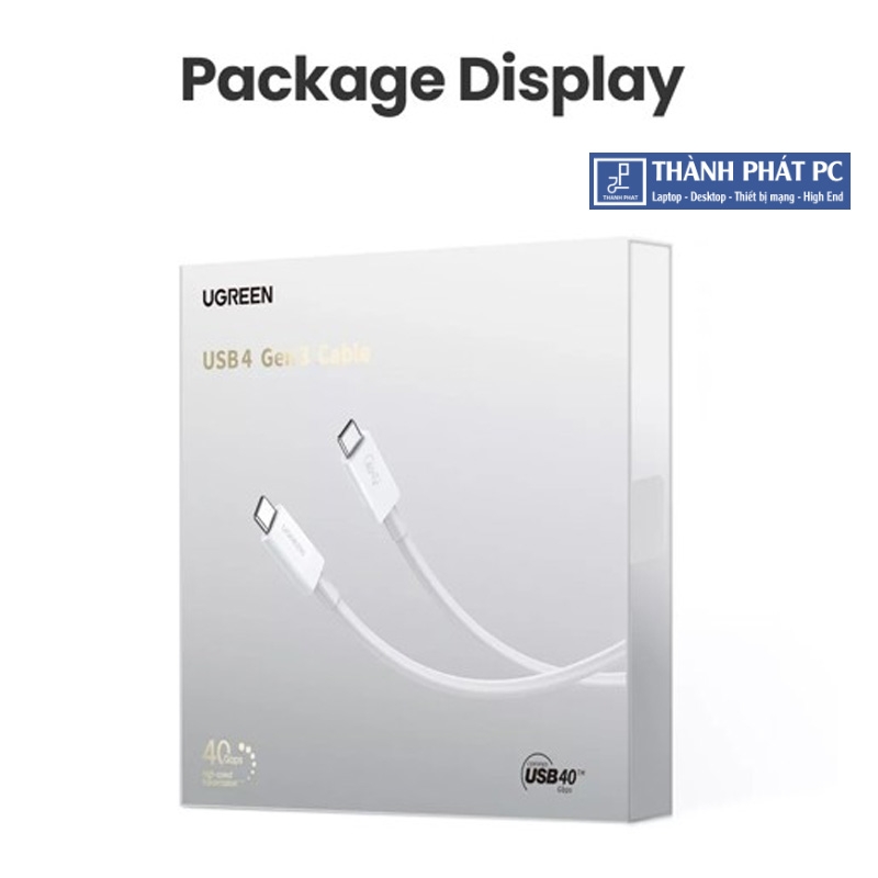 Cáp Type-C USB4 GEN3 Thunderbolt dài 0.8m Ugreen 40113
