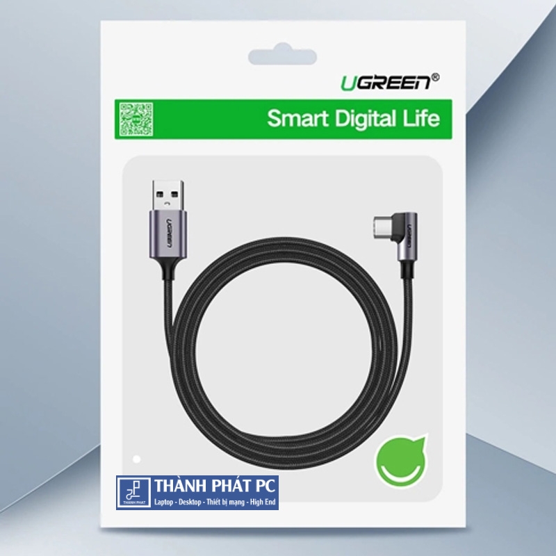 Cáp USB-A to USB Type-C bẻ góc 90 độ dài 1m Ugreen 50941