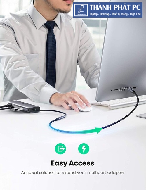 Cáp nối dài Thunderbolt 3 bọc dù dài 1m Ugreen 30205