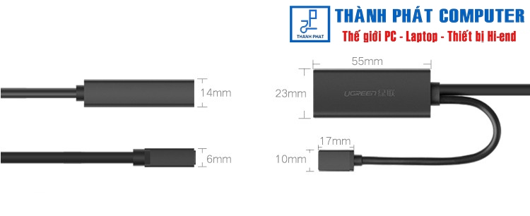Cáp USB 3.0 nối dài 10m hỗ trợ nguồn Micro USB Ugreen 20827