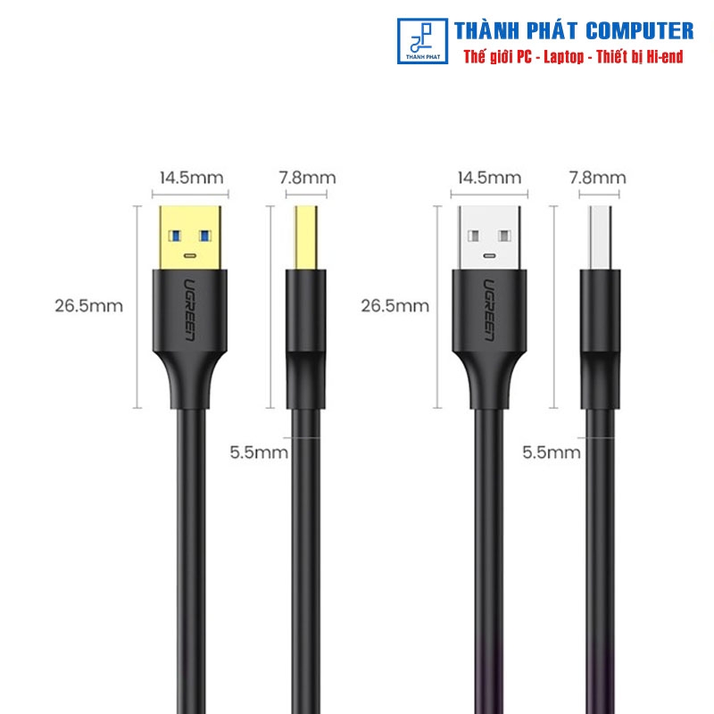 Cáp USB 3.0 dài 3m hai đầu đực Ugreen 90576