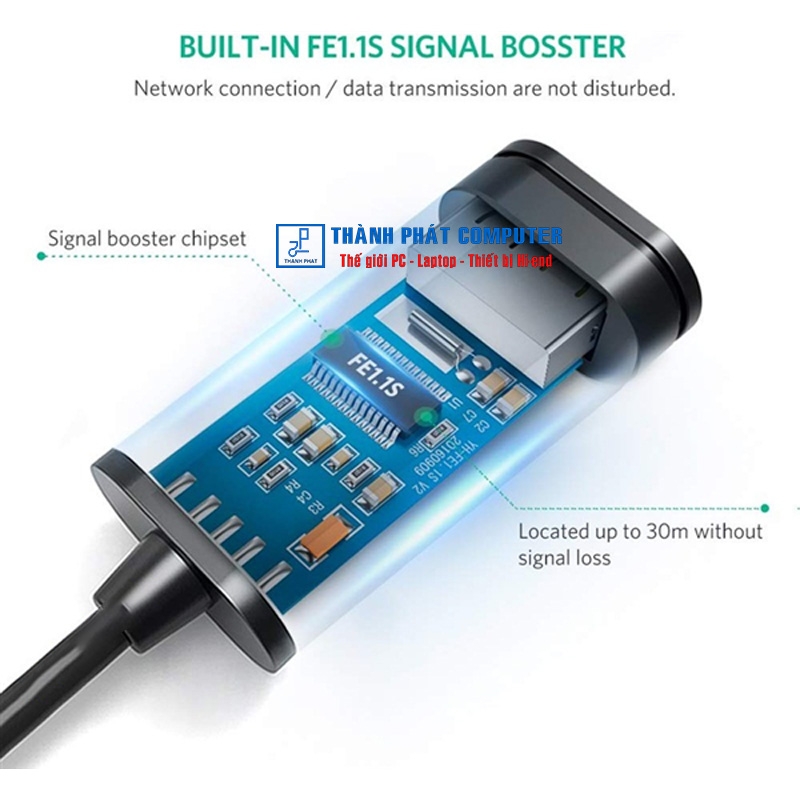 Cáp USB nối dài 30m có chíp khuếch đại Ugreen 10326