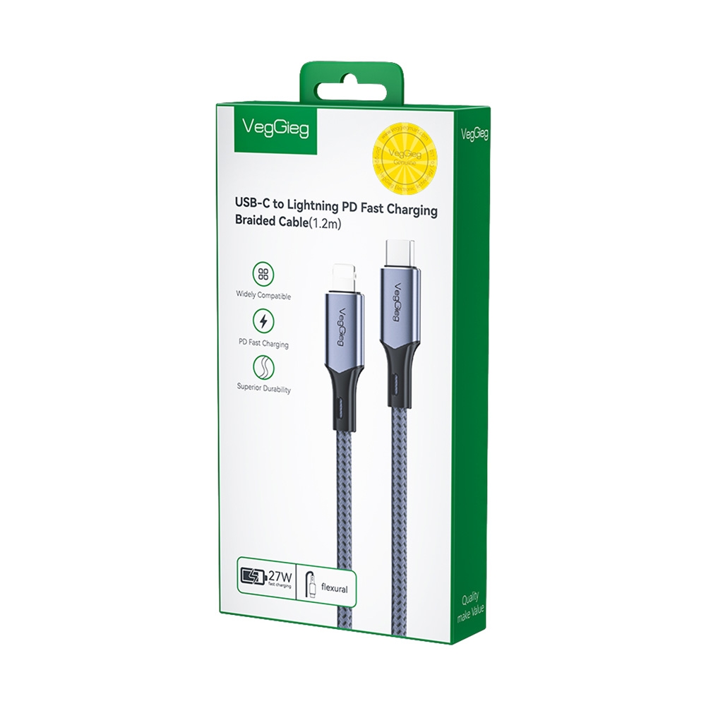 Cáp Sạc Nhanh VegGieg USB-C sang Lightning cho iPhone V-M002L