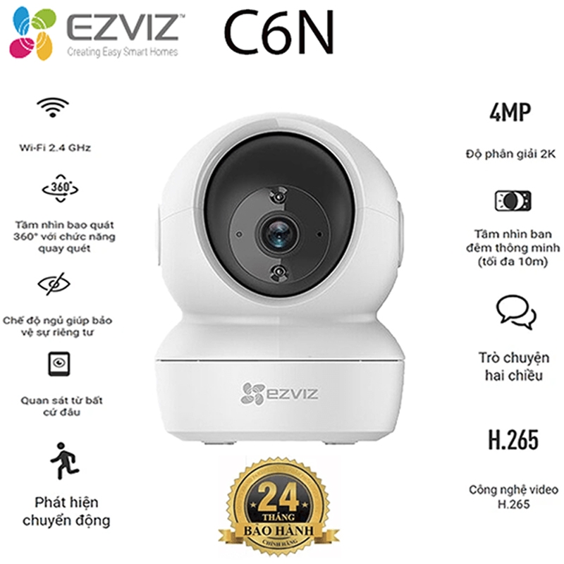 CAMERA EZVIZ C6N 4MP (IP| WIFI| QUAY QUÉT THÔNG MINH)