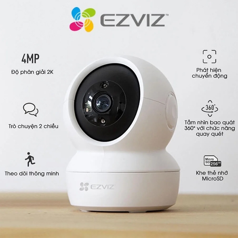 CAMERA EZVIZ C6N 4MP (IP| WIFI| QUAY QUÉT THÔNG MINH)