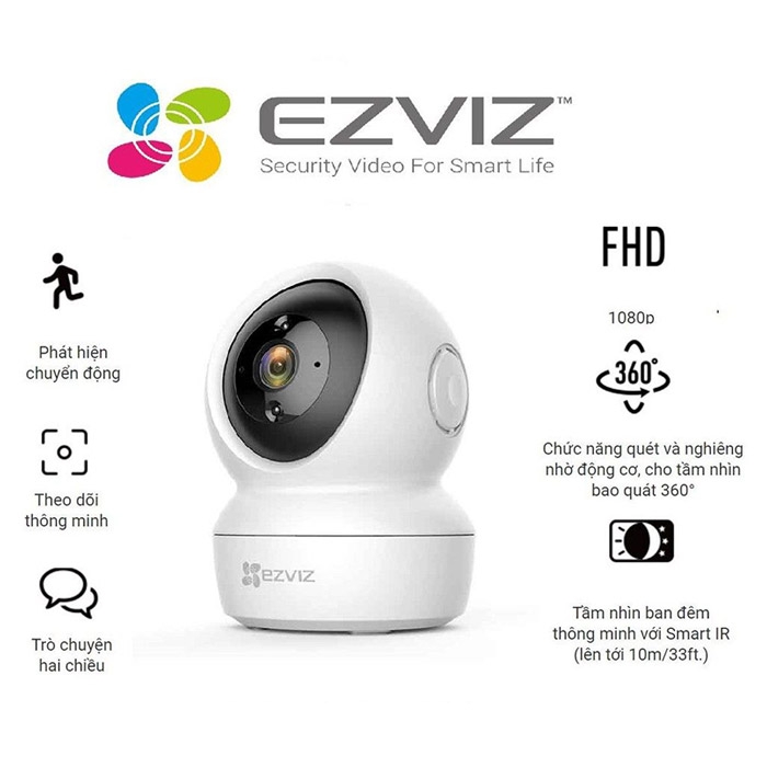 CAMERA EZVIZ C6N (WIFI GIÁ RẺ XOAY 360 ĐỘ 1080P)