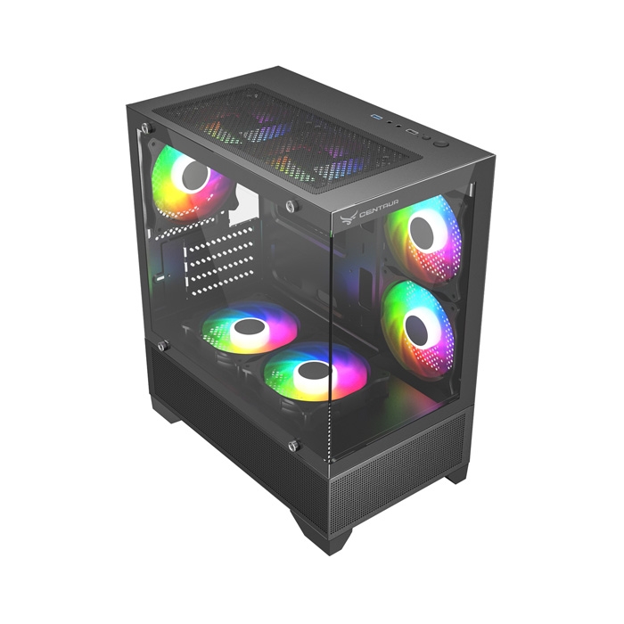 VỎ CASE  MÁY TÍNH CENTAUR CENTAUR METAL BLACK (M-ATX| MID TOWER| MÀU ĐEN)