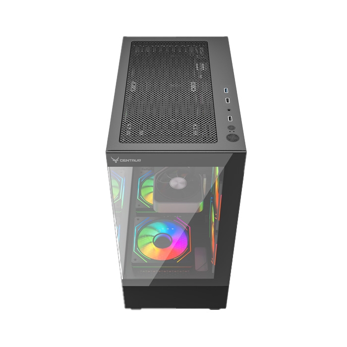 VỎ CASE  MÁY TÍNH CENTAUR TIMBER BLACK (M-ATX| MID TOWER| MÀU ĐEN)