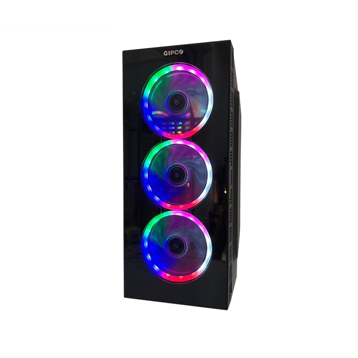 VỎ CASE MÁY TÍNH GIPCO 5986 LH (2 MẶT KÍNH CƯỜNG LỰC| SẴN 3 FAN LED)