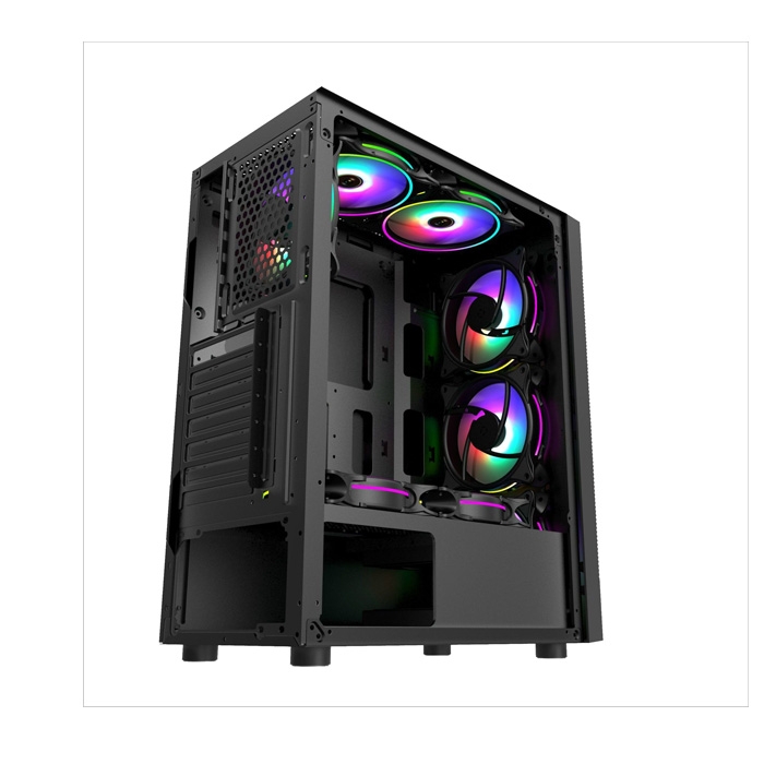 VỎ CASE MÁY TÍNH GIPCO 5986 LP (1 MẶT KÍNH CƯỜNG LỰC| DẢI LED MẶT TRƯỚC)
