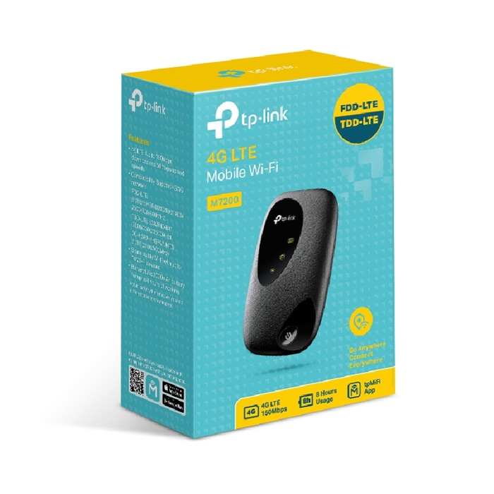 BỘ PHÁT WIFI DI ĐỘNG 4G TP-LINK M7200 (4G LTE| ĂNG-TEN NGẦM| KHE SIM 4G| 10 USER)
