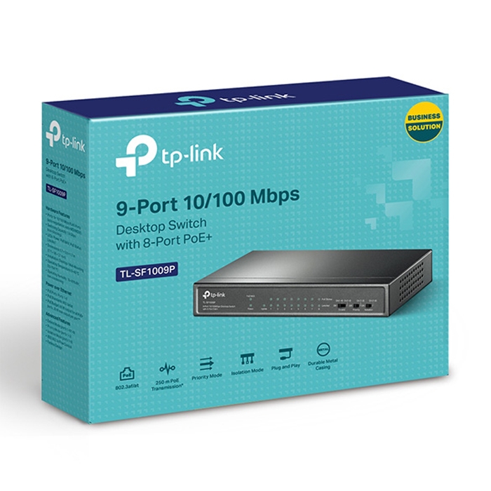 SWITCH TP-LINK TL-SF1009P (10/100MBPS| 9 CỔNG| 8 CỔNG POE| VỎ THÉP)