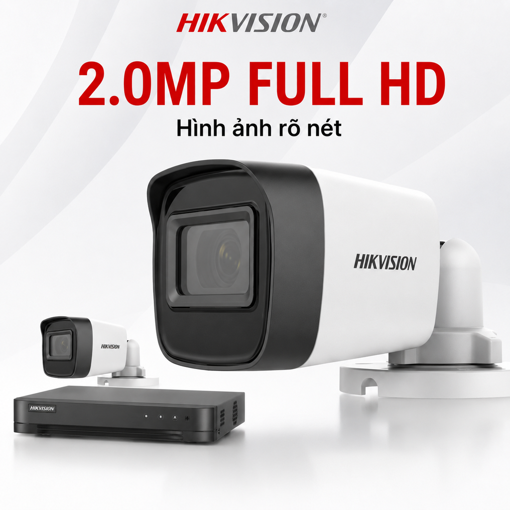 Trọn Bộ 4 Camera Quan Sát Hikvision 2MP 1080P