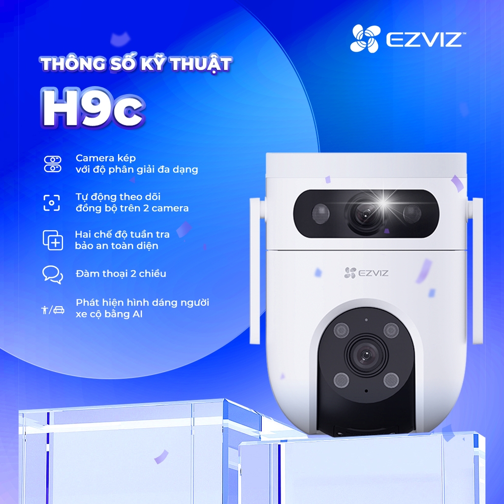 Camera WiFi quay quét, ống kính kép EZVIZ H9c (3MP + 3MP)