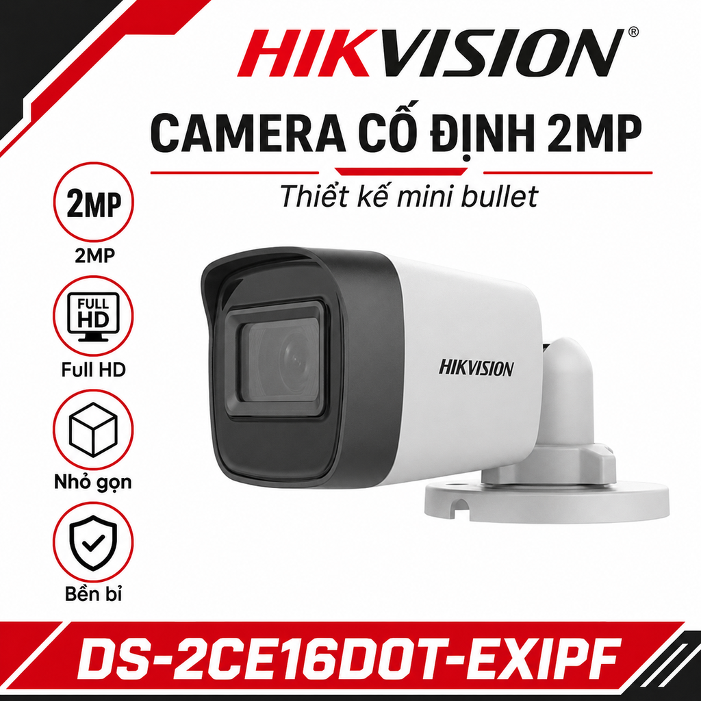 Trọn Bộ 8 Camera Quan Sát Hikvision 2MP 1080P
