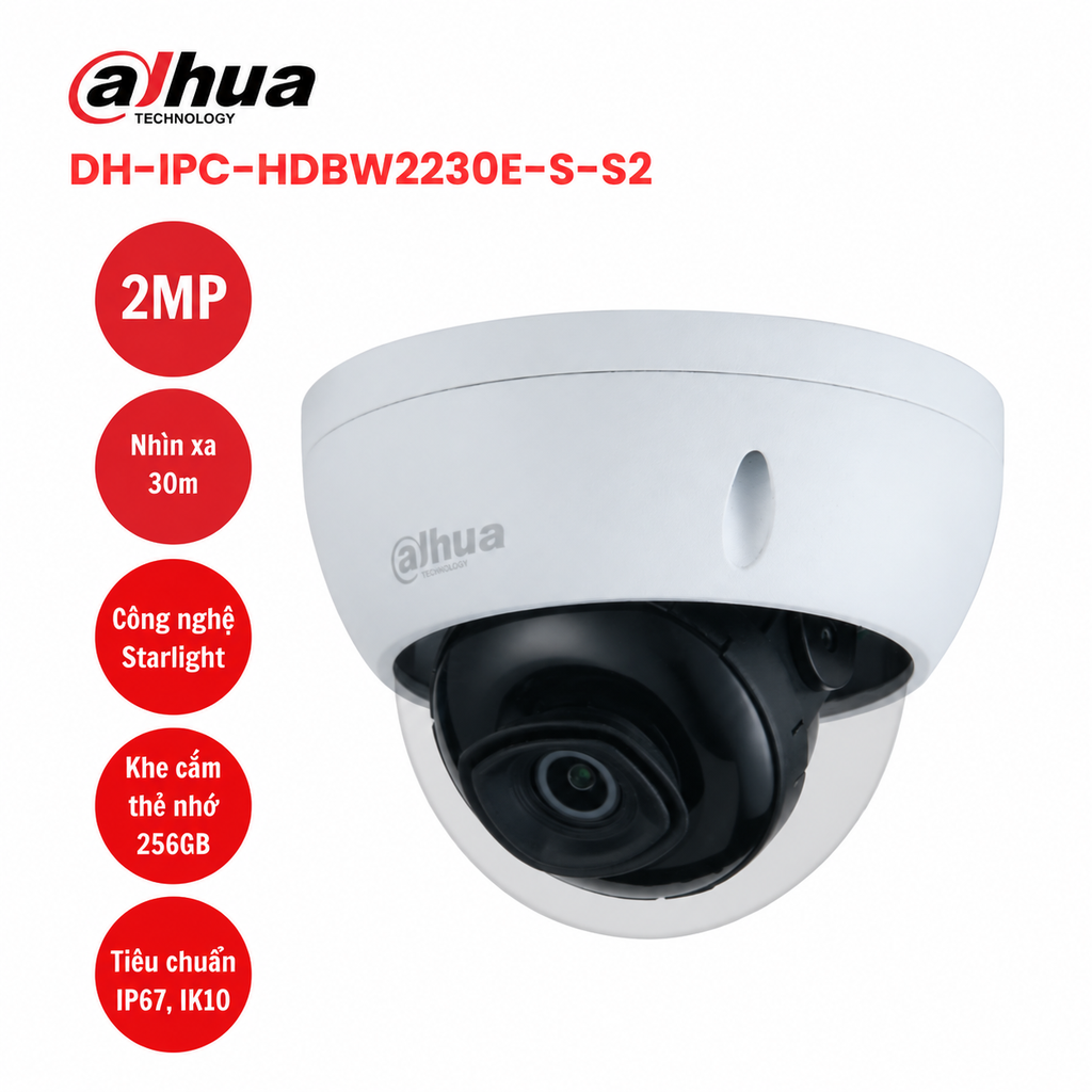 Camera IP 2MP DAHUA DH-IPC-HDBW2230E-S-S2