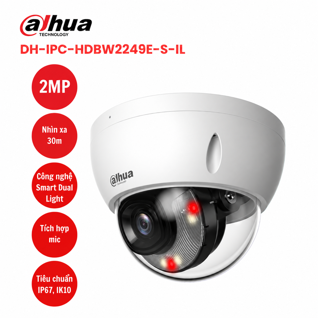 Camera IP 2MP DAHUA DH-IPC-HDBW2249E-S-IL