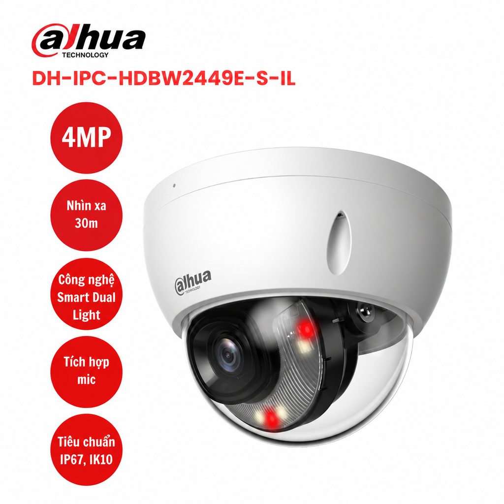 Camera IP 4MP DAHUA DH-IPC-HDBW2449E-S-IL