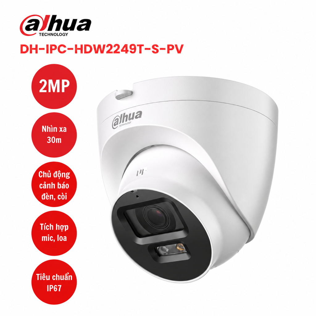 Camera IP 2MP DAHUA DH-IPC-HDW2249T-S-PV