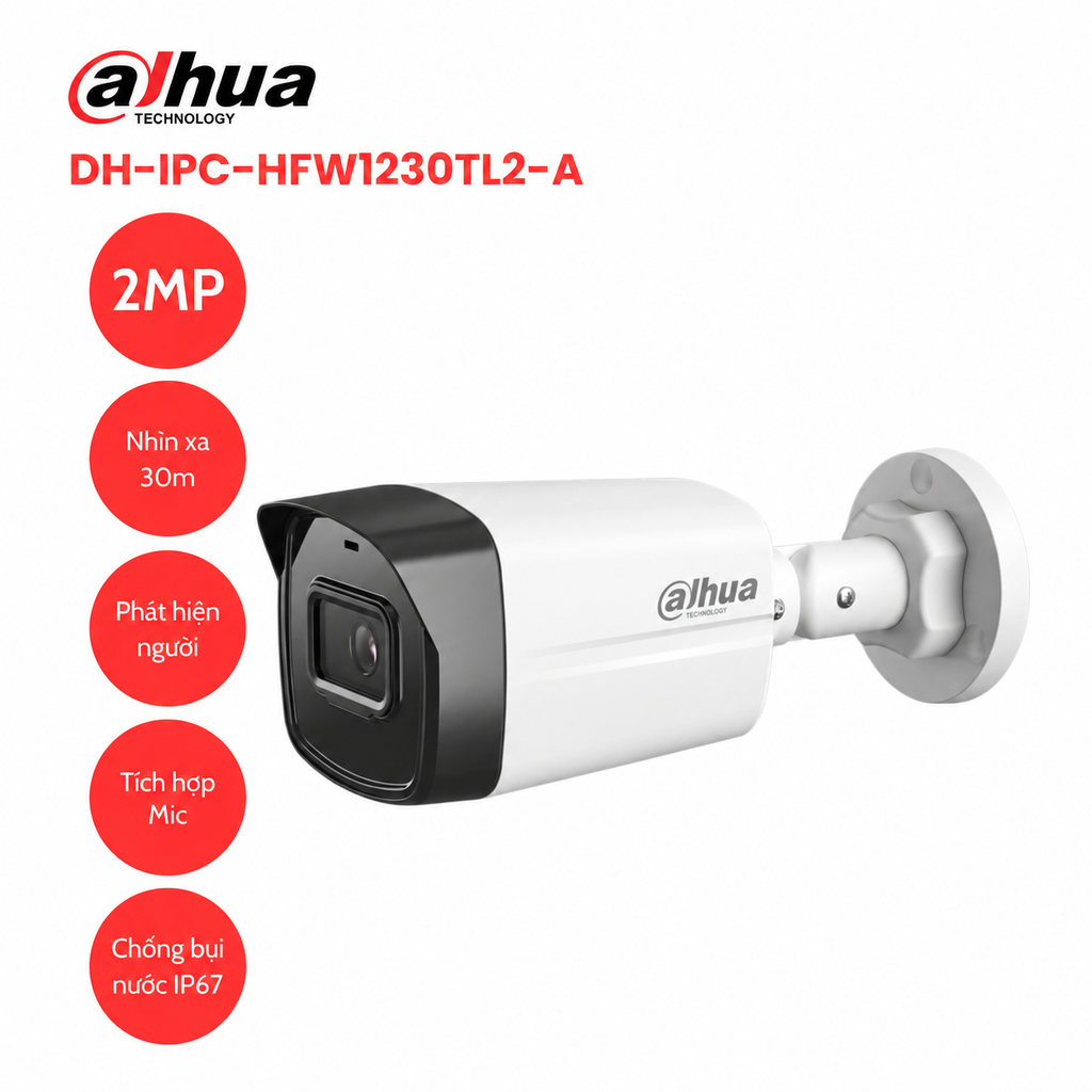 Camera IP 2MP DAHUA DH-IPC-HFW1230TL2-A