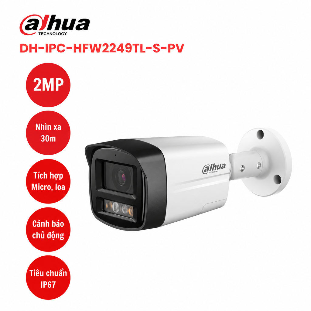 Camera IP 2MP DAHUA DH-IPC-HFW2249TL-S-PV