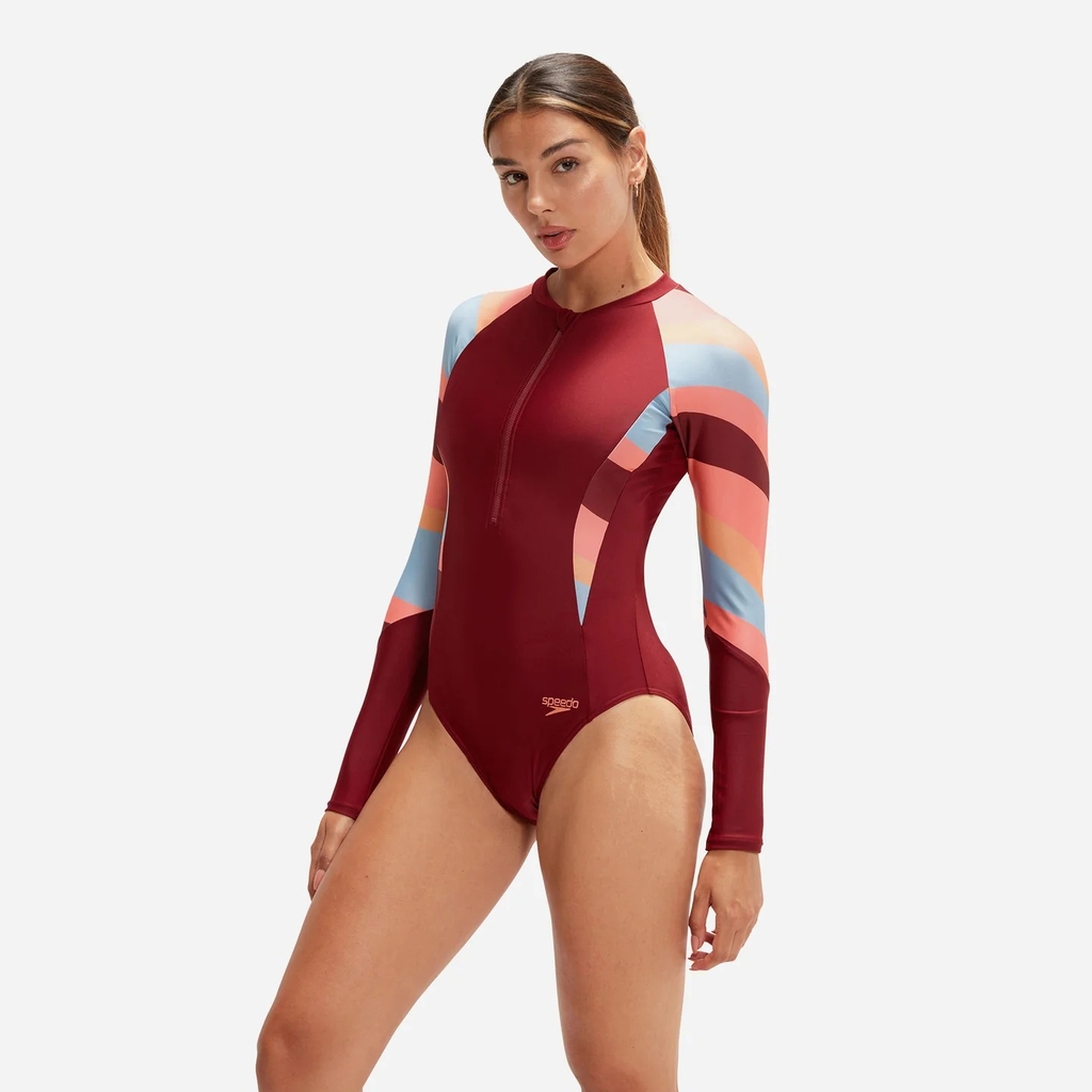 Đồ Bơi Một Mảnh Nữ Speedo Long Sleeve - Đỏ
