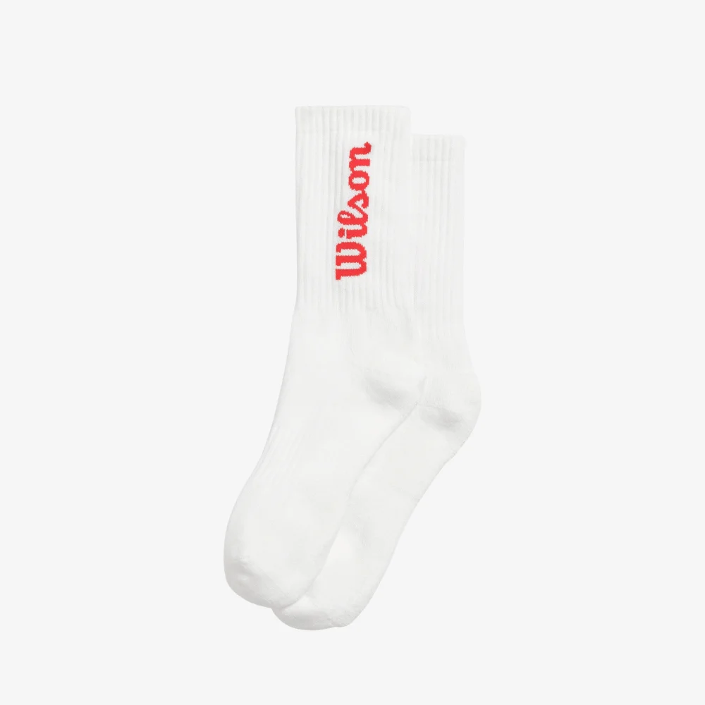 Tất Thể Thao Wilson Crew Logo Sock Bright White/Red
