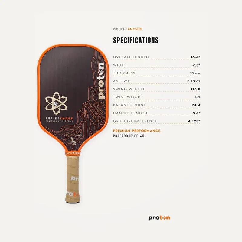 Vợt   Pickleball   Proton   Series   3   -   Project   Coyote 15mm