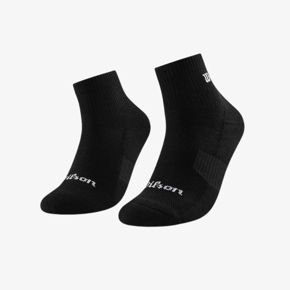 Tất Thể Thao Wilson U Court Low Crew Socks Black