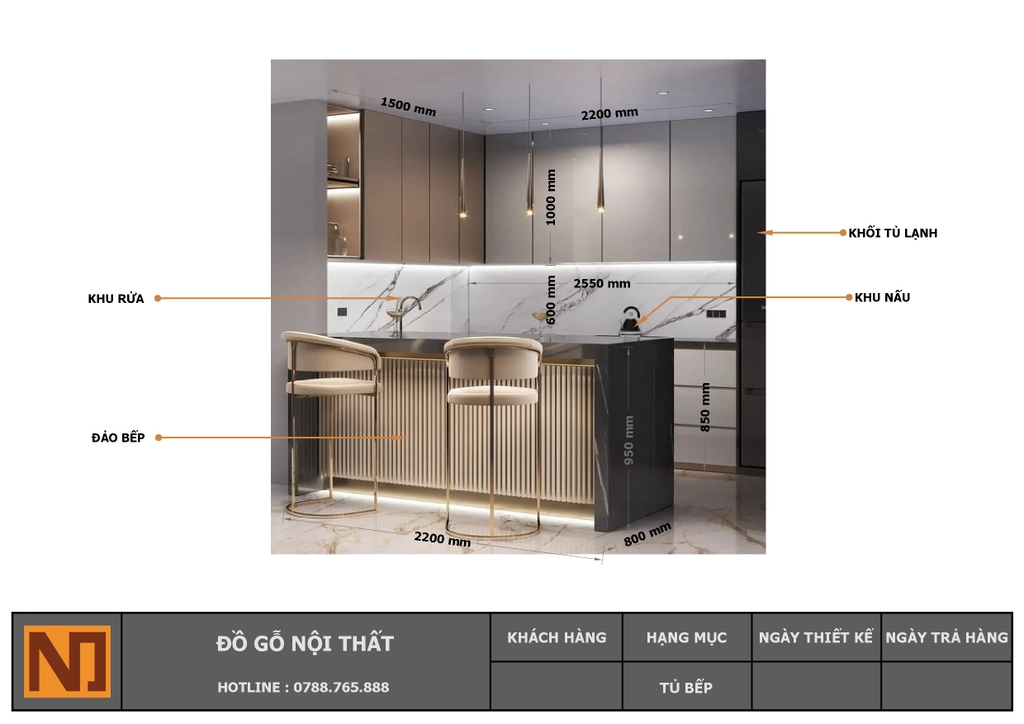 Tủ bếp gỗ công nghiệp khung bồn nhựa picomat TB69