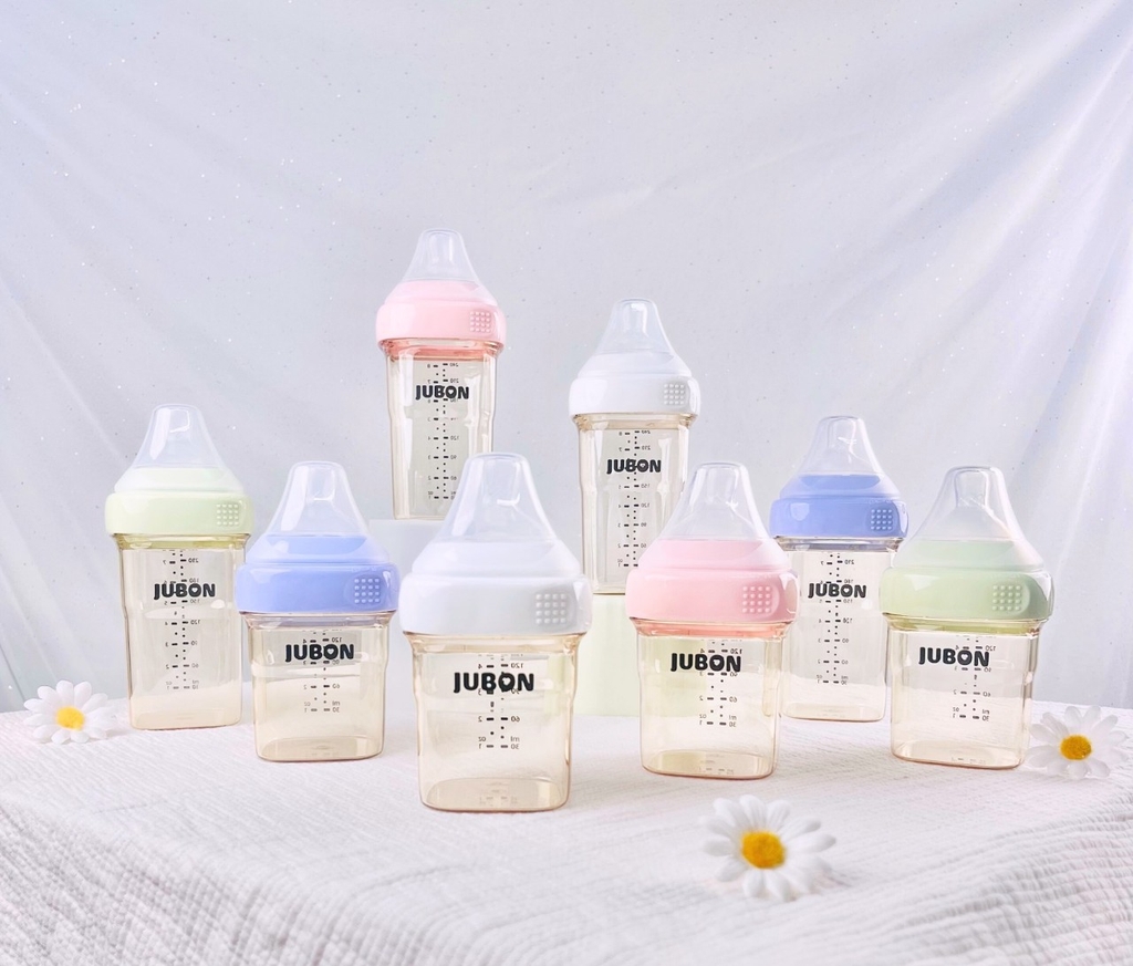 Bình sữa Jubon cổ vuông 150ml/240ml núm ti siêu mềm - Chính hãng