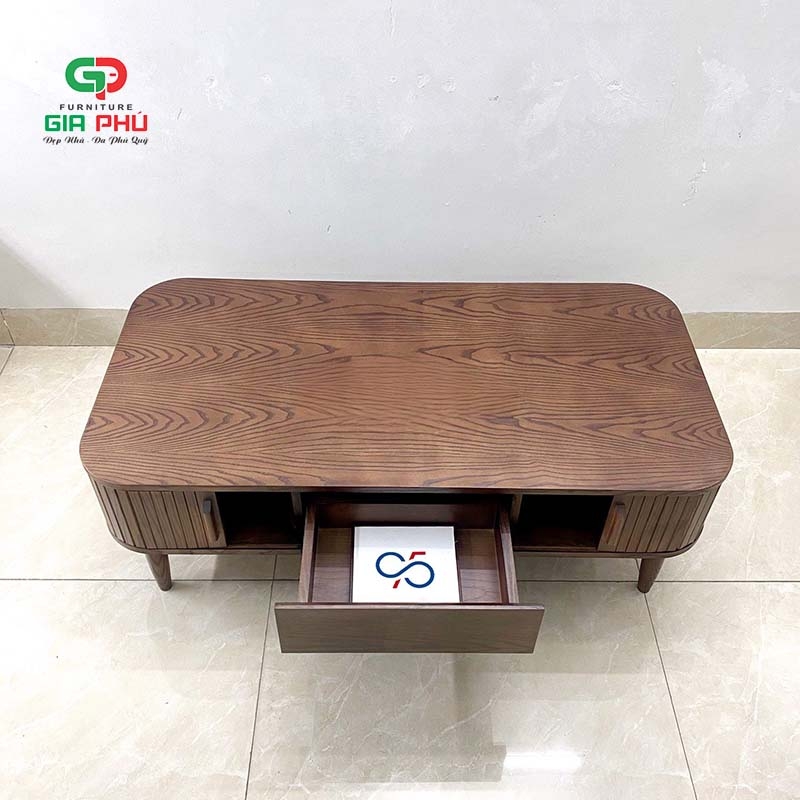 Bàn trà gỗ sồi nan cánh lùa Rustic KBH - BT30