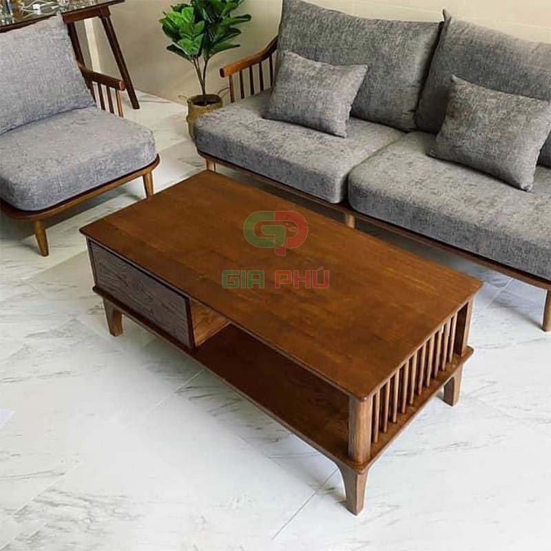 Bàn trà gỗ sồi song nan Rustic - BT29