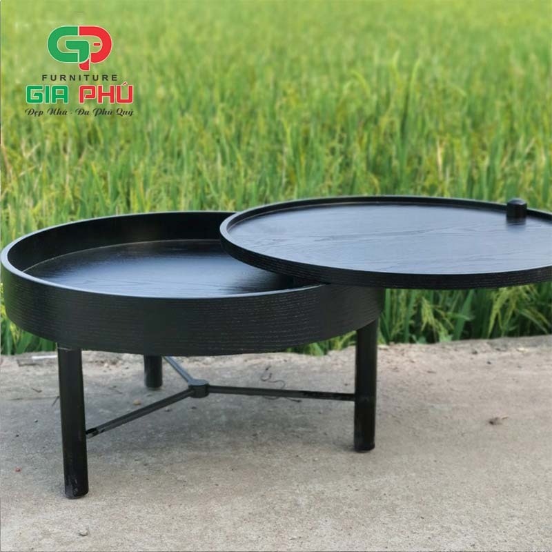 Bàn trà gỗ tròn xoay Turning Table - BT1