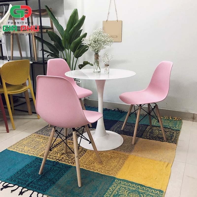 Bộ bàn tròn Tulip ghế Eames DSW - BGT1